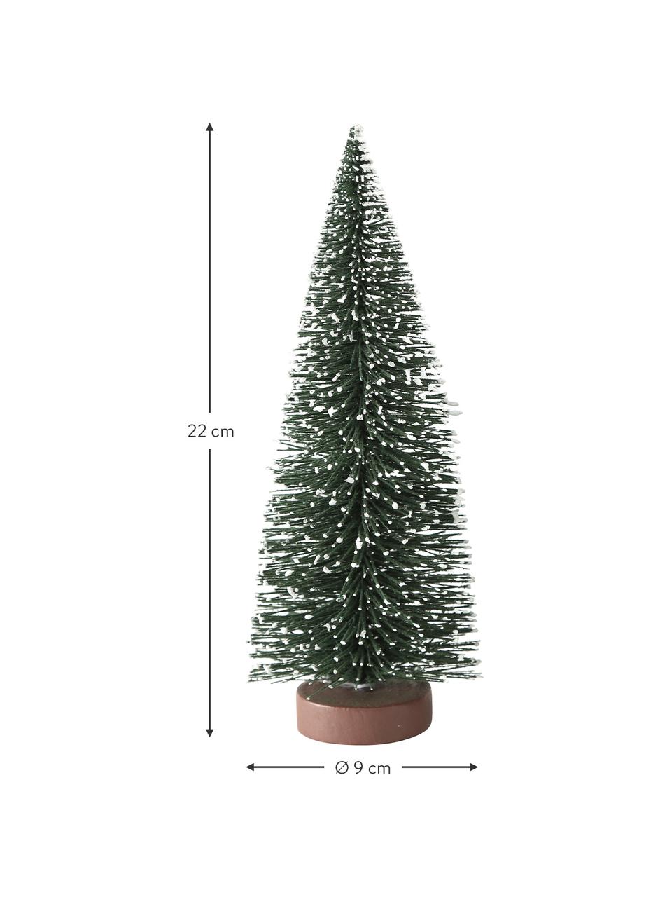 Deko-Bäume Tarvo, 2 Stück, Kunststoff, Dunkelgrün, Weiß, Nougat, Ø 9 x H 22 cm