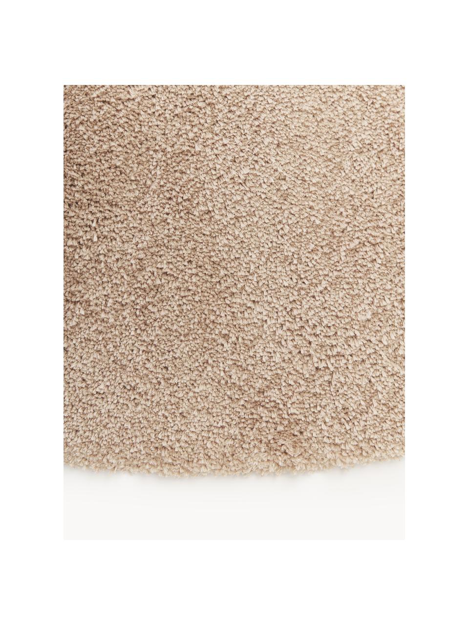 Okrúhly huňatý koberec s vysokým vlasom Leighton, Béžová, Ø 200 cm (veľkosť L)
