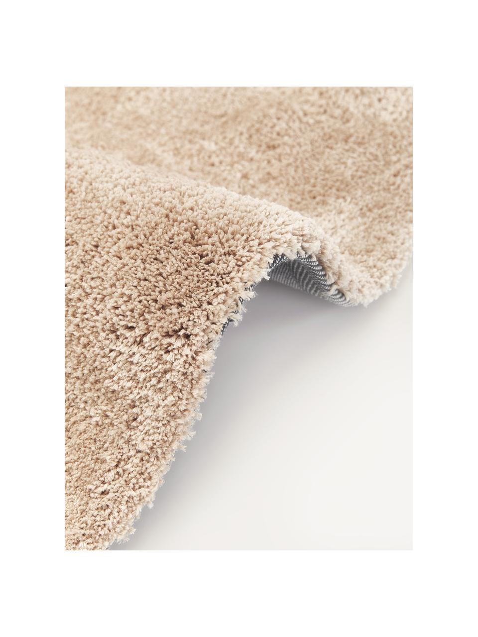 Okrúhly huňatý koberec s vysokým vlasom Leighton, Béžová, Ø 200 cm (veľkosť L)