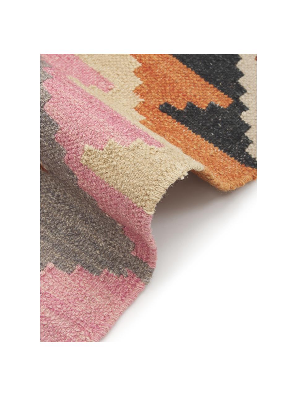 Handgewebter Kelimteppich Zenda aus Wolle, 100% Wolle, Bunt, B 155 x L 240 cm (Größe M)