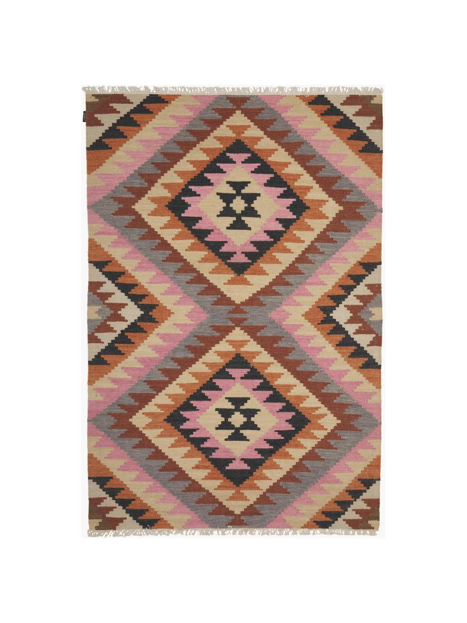 Alfombra alfombra artesanal kilim de lana Zenda, 100% lana, Multicolor, An 120 x L 180 cm (Tamaño S)