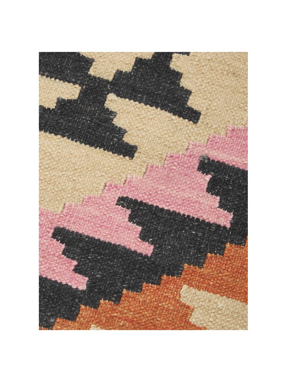 Tapis kilim en laine tissé main Zenda, 100 % laine, Multicolore, larg. 120 x long. 180 cm (taille S)