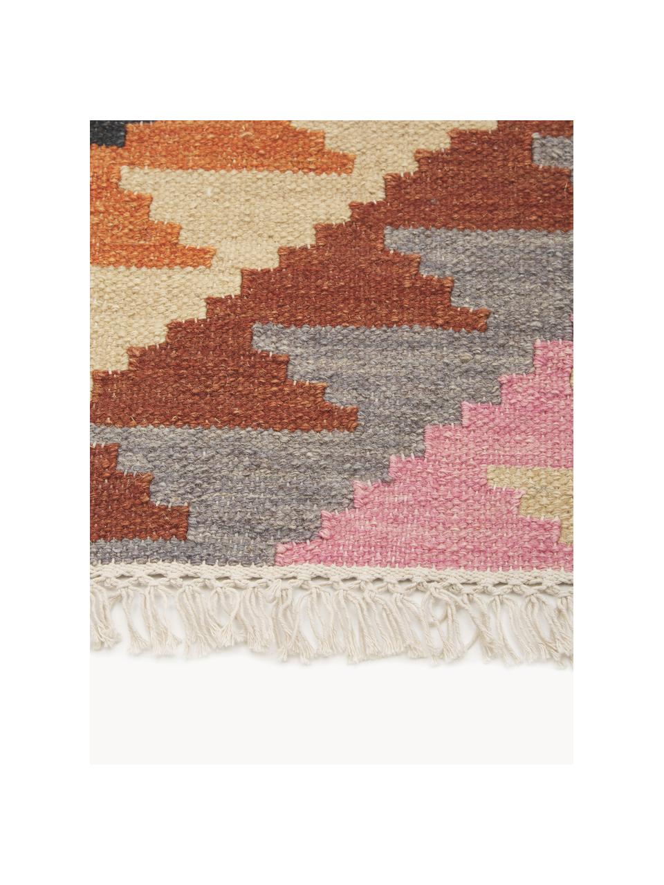 Tapis kilim en laine tissé main Zenda, 100 % laine, Multicolore, larg. 120 x long. 180 cm (taille S)