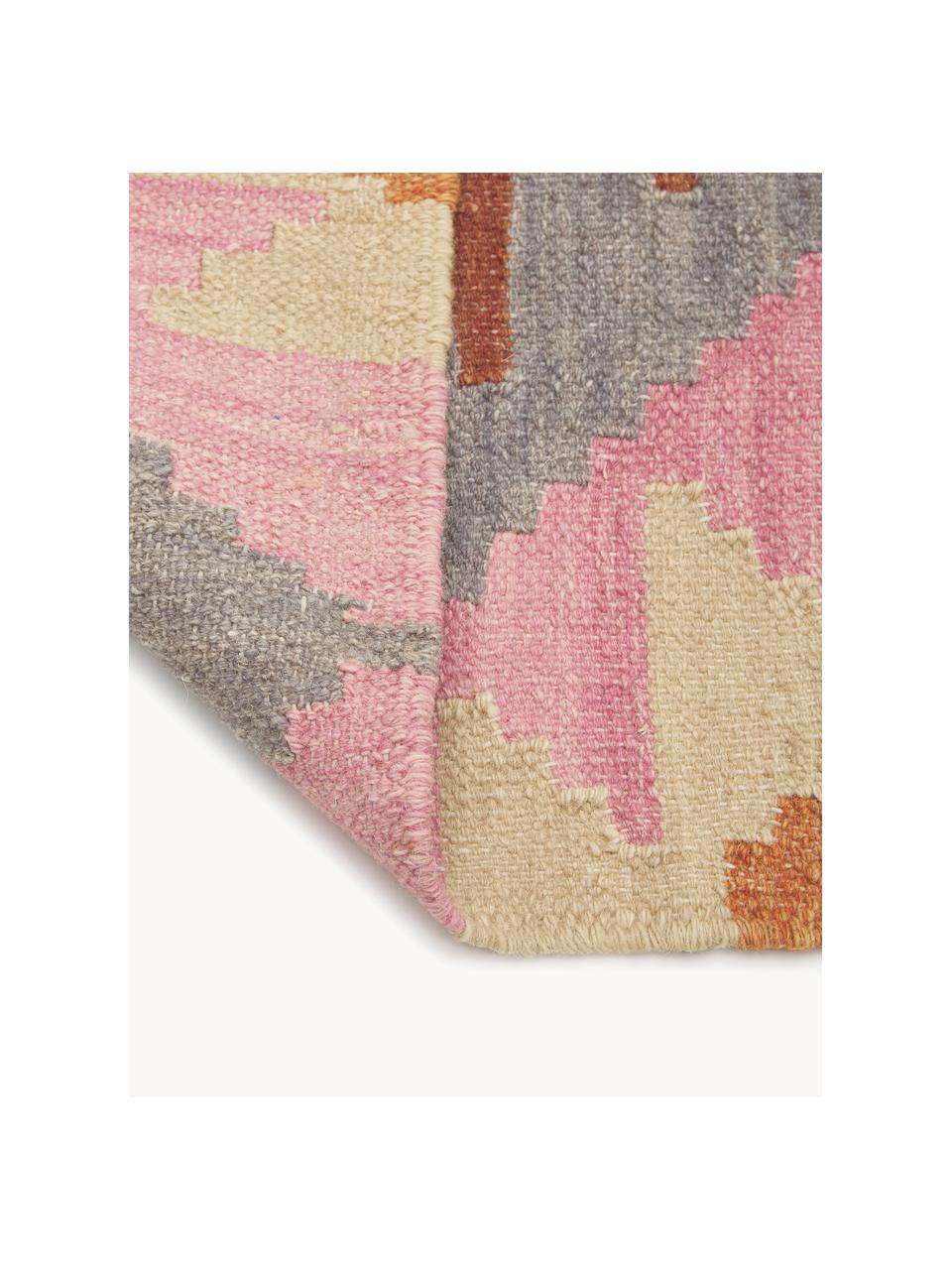 Tapis kilim en laine tissé main Zenda, 100 % laine, Multicolore, larg. 120 x long. 180 cm (taille S)