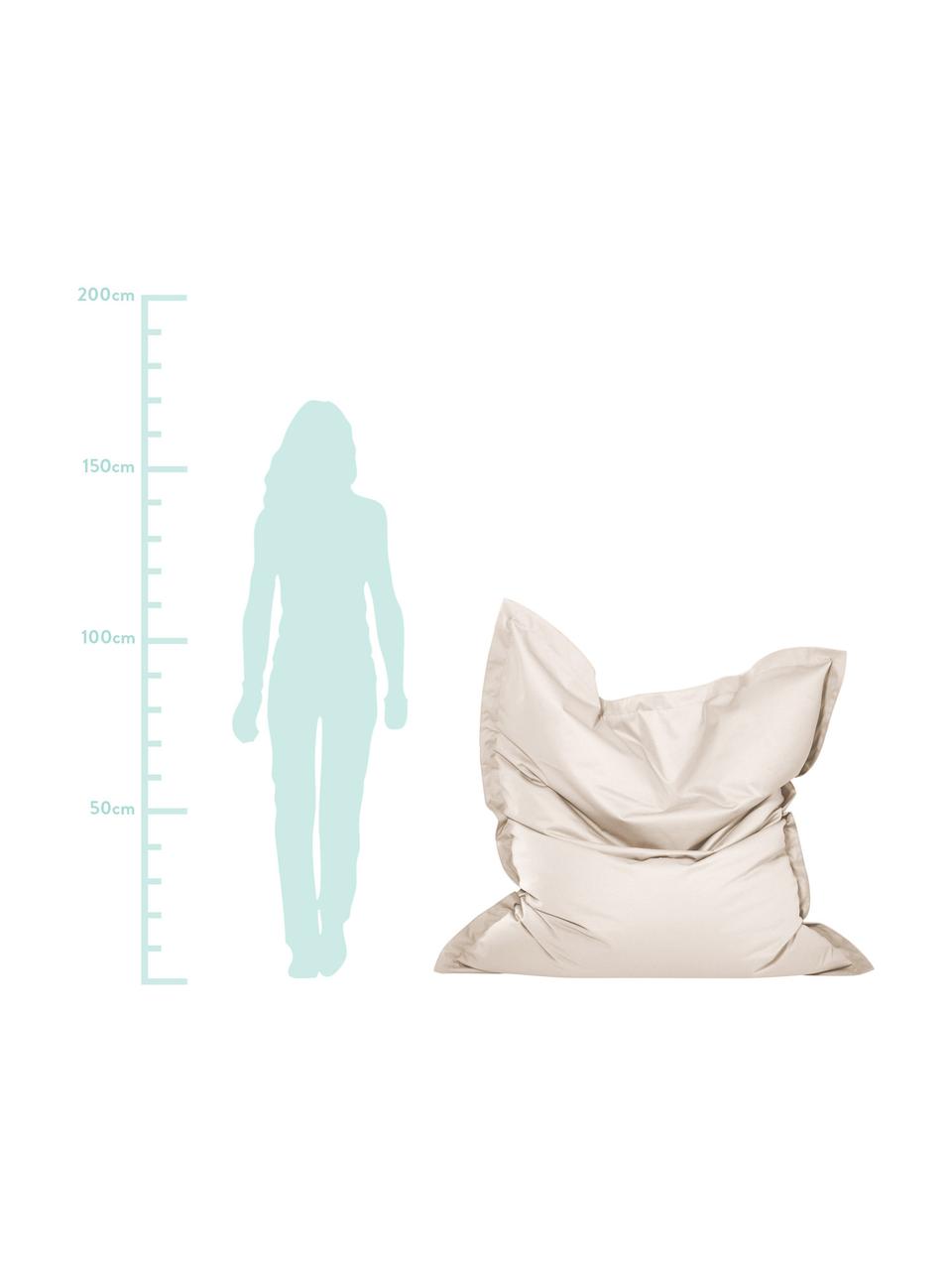 Outdoor-Sitzsack Meadow, Bezug: 75% Baumwolle, 25% Polyes, Creme, 130 x 160 cm