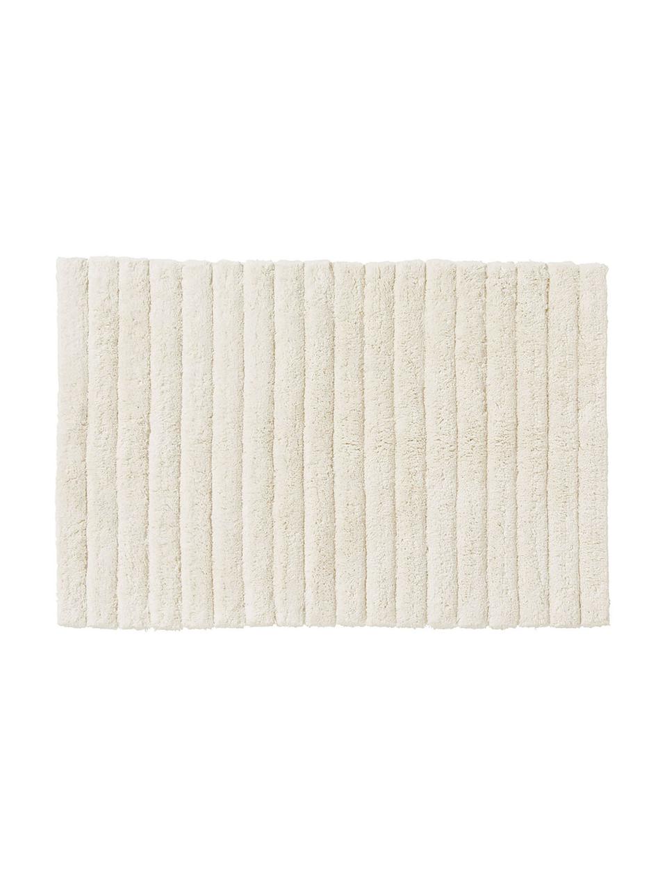 Tapis de bain moelleux blanc crème Board, Blanc crème