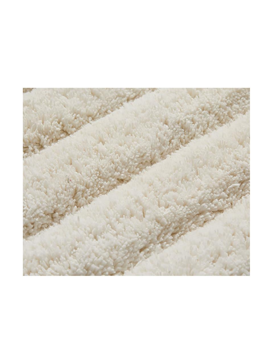 Tapis de bain moelleux blanc crème Board, Blanc crème