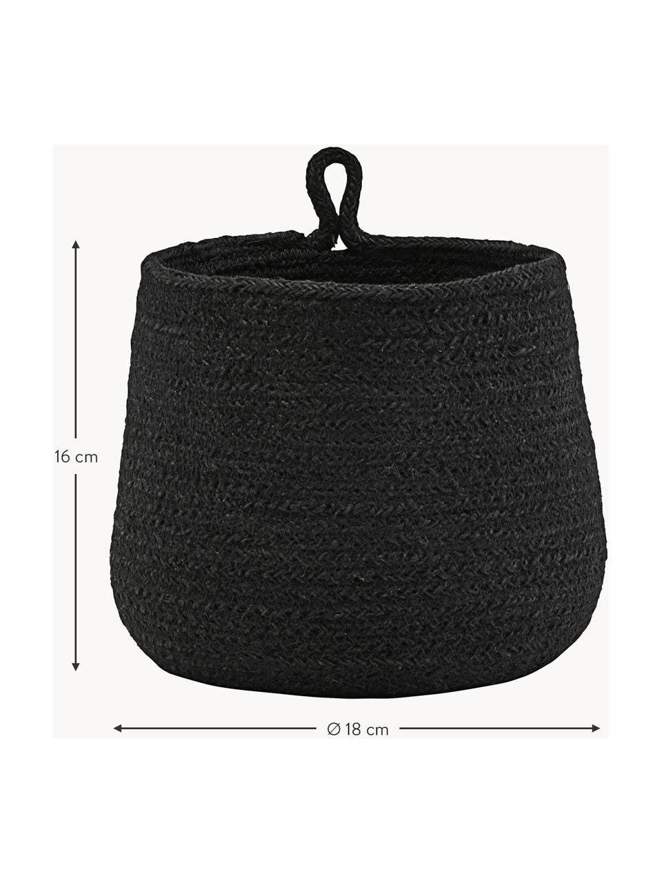 Panier de rangement en jute Hang, Jute, Noir, Ø 18 x haut. 16 cm