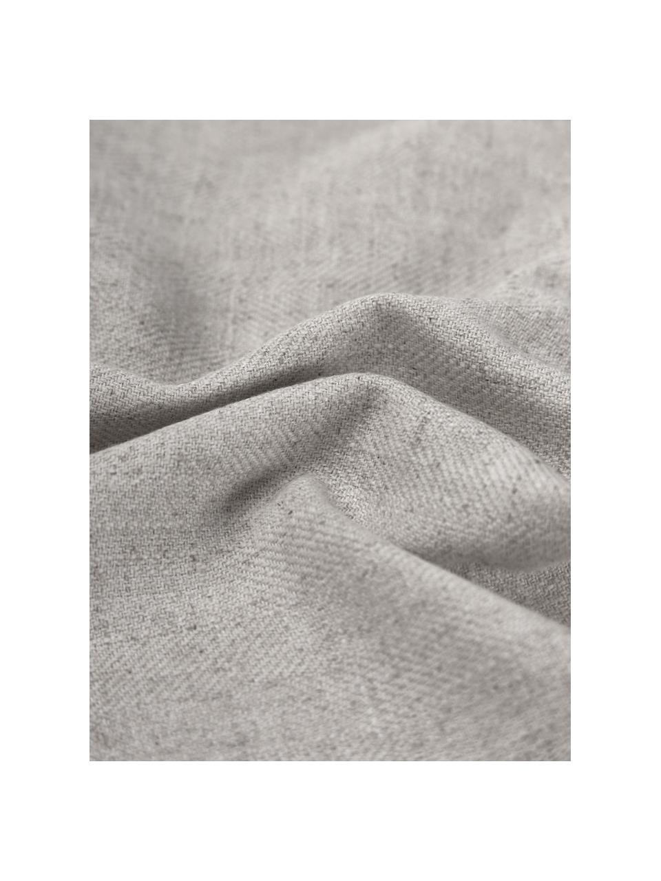 Kussenhoes Colette in grijs met franjes, 60% polyester, 25% katoen, 15% linnen, Grijs, B 30 x L 50 cm