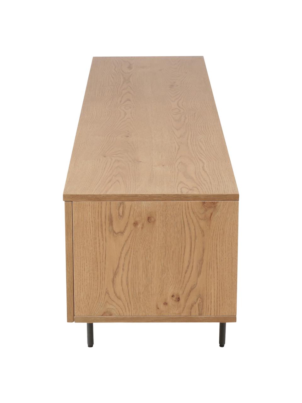 Mueble TV Allure, Estructura: aglomerado chapado en mad, Patas: metal pintado, Madera, An 200 x Al 55 cm