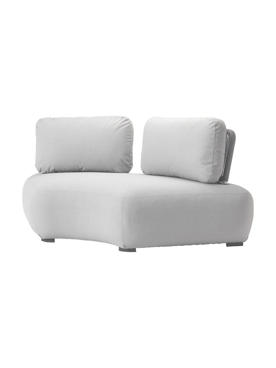 Tuin halvemaanvormige bank module Olala, Bekleding: 100% polyester Met 20.000, Frame: gecoat metaal, Geweven stof, lichtgrijs, B 194 x H 77 cm