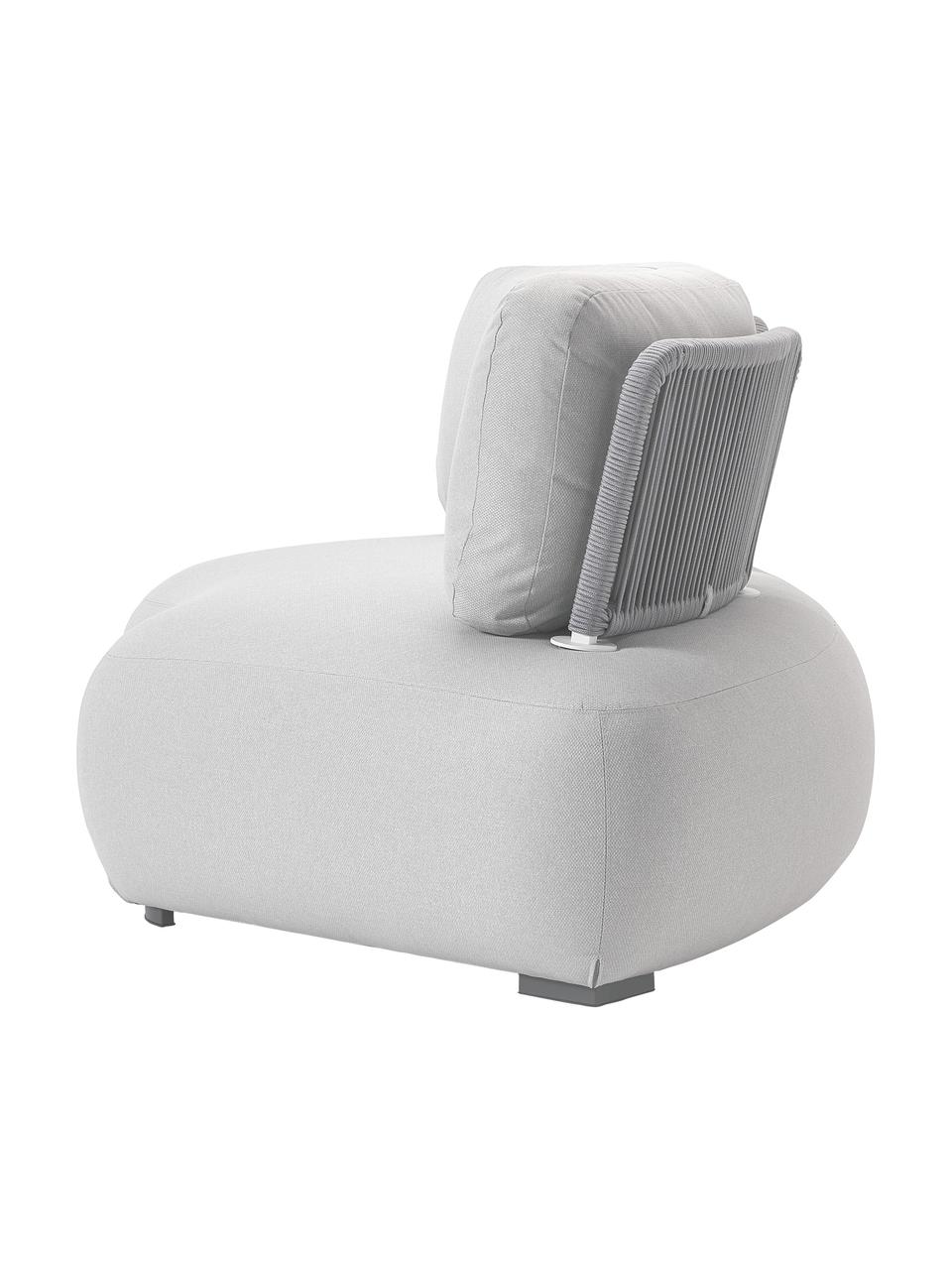 Tuin halvemaanvormige bank module Olala, Bekleding: 100% polyester Met 20.000, Frame: gecoat metaal, Geweven stof, lichtgrijs, B 194 x H 77 cm