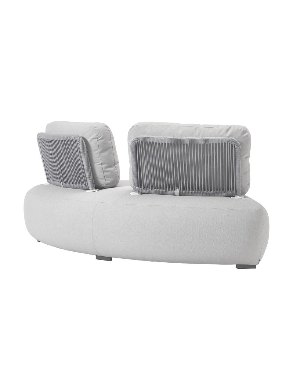 Garten-Halbmond-Sofa-Modul Olala, Bezug: 100 % Polyester Der hochw, Gestell: Metall, beschichtet, Webstoff, Hellgrau, B 194 x H 77 cm