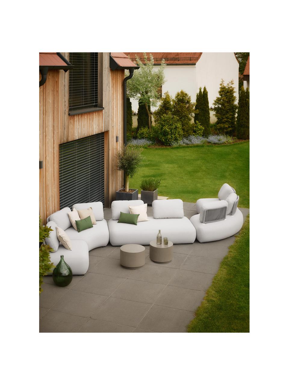 Divano modulare da giardino a mezzaluna Olala, Rivestimento: 100% poliestere Con 20.00, Struttura: metallo rivestito, Tessuto, grigio chiaro, Larg. 194 x Alt. 77 cm