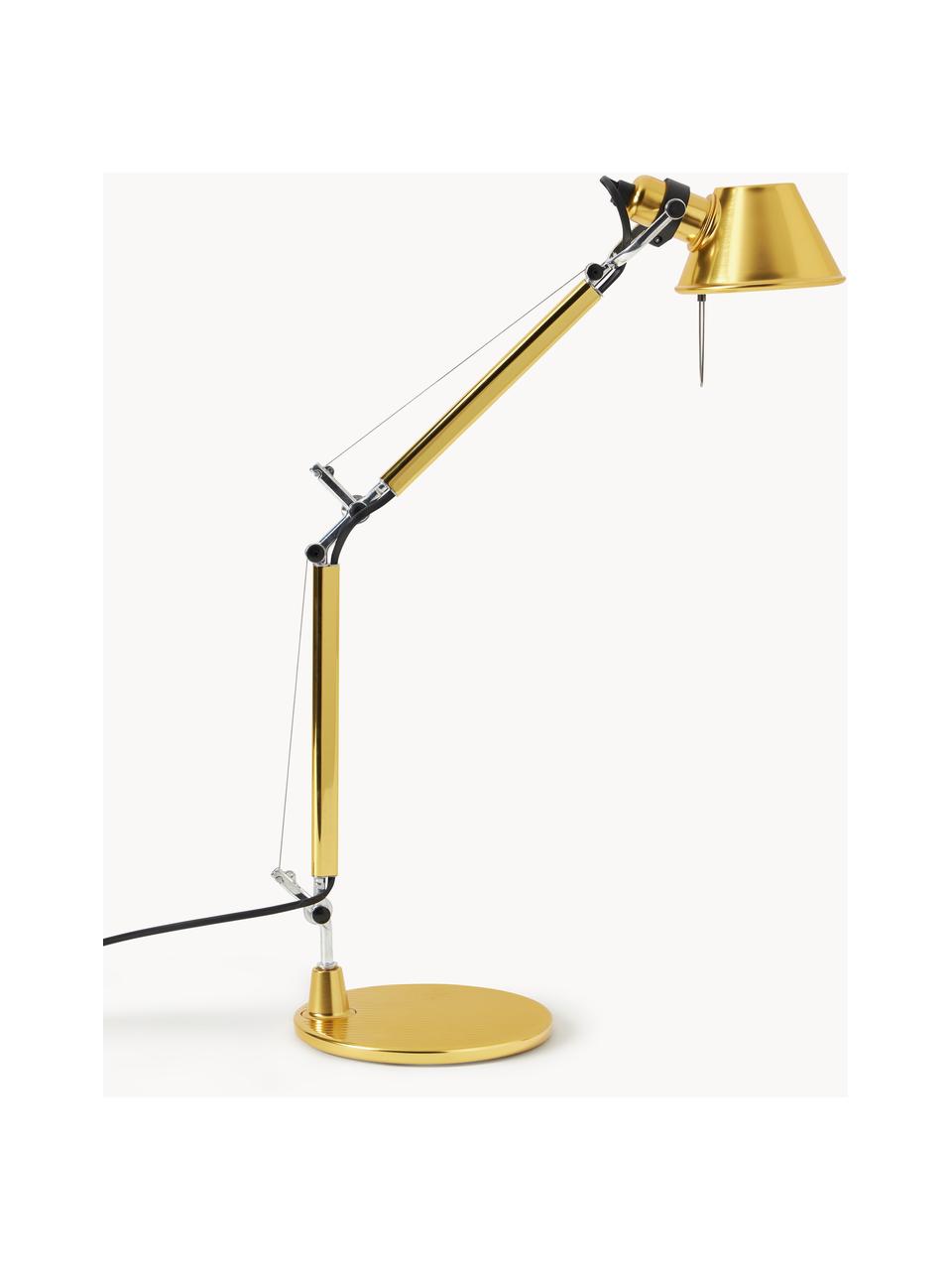 Verstellbare Schreibtischlampe Tolomeo Micro, Goldfarben, B 45 x H 37 - 73 cm