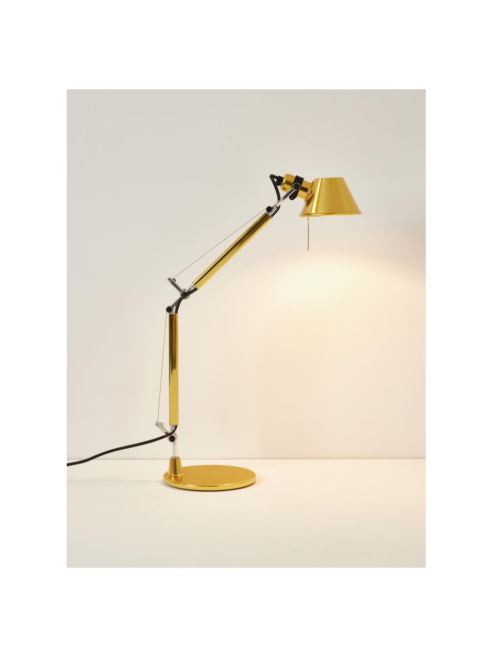 Lampa biurkowa Tolomeo Micro, Stelaż: aluminium powlekane, Odcienie złotego, S 43 x W 37 cm