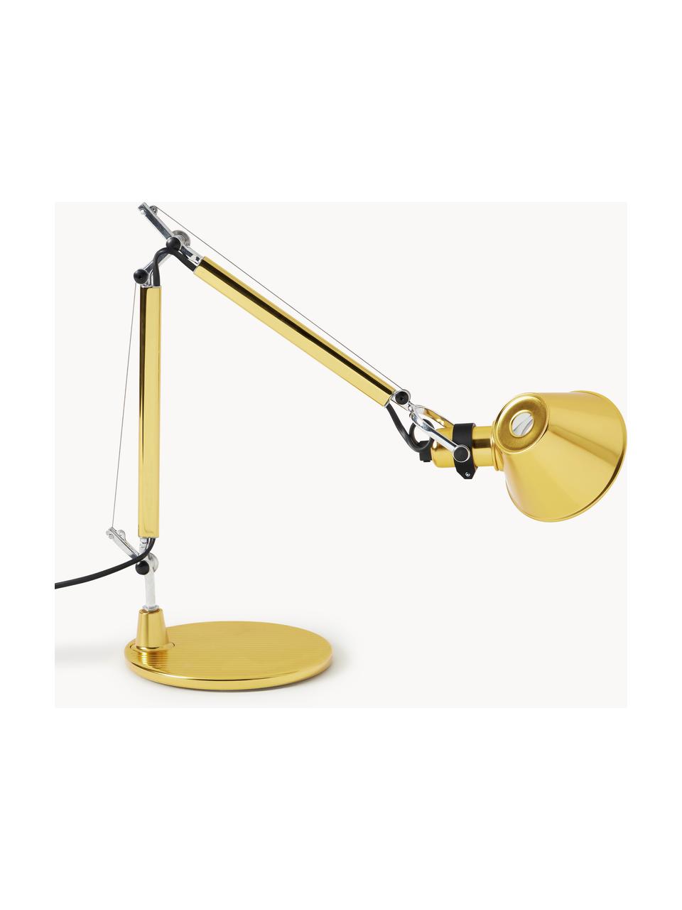 Verstellbare Schreibtischlampe Tolomeo Micro, Goldfarben, B 45 x H 37 - 73 cm