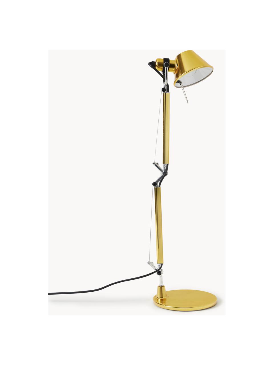 Lampe de bureau orientable Tolomeo Micro, Doré, larg. 45 x haut. 37-73 cm