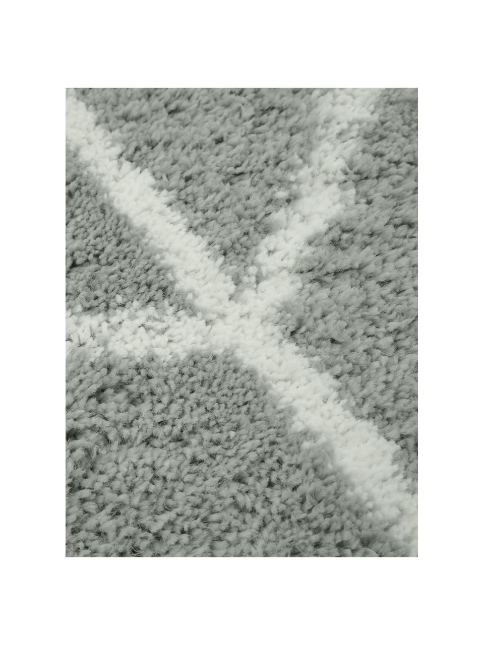 Hochflor-Läufer Cera, Flor: 100% Polypropylen, Grau, Cremeweiss, B 80 x L 250 cm