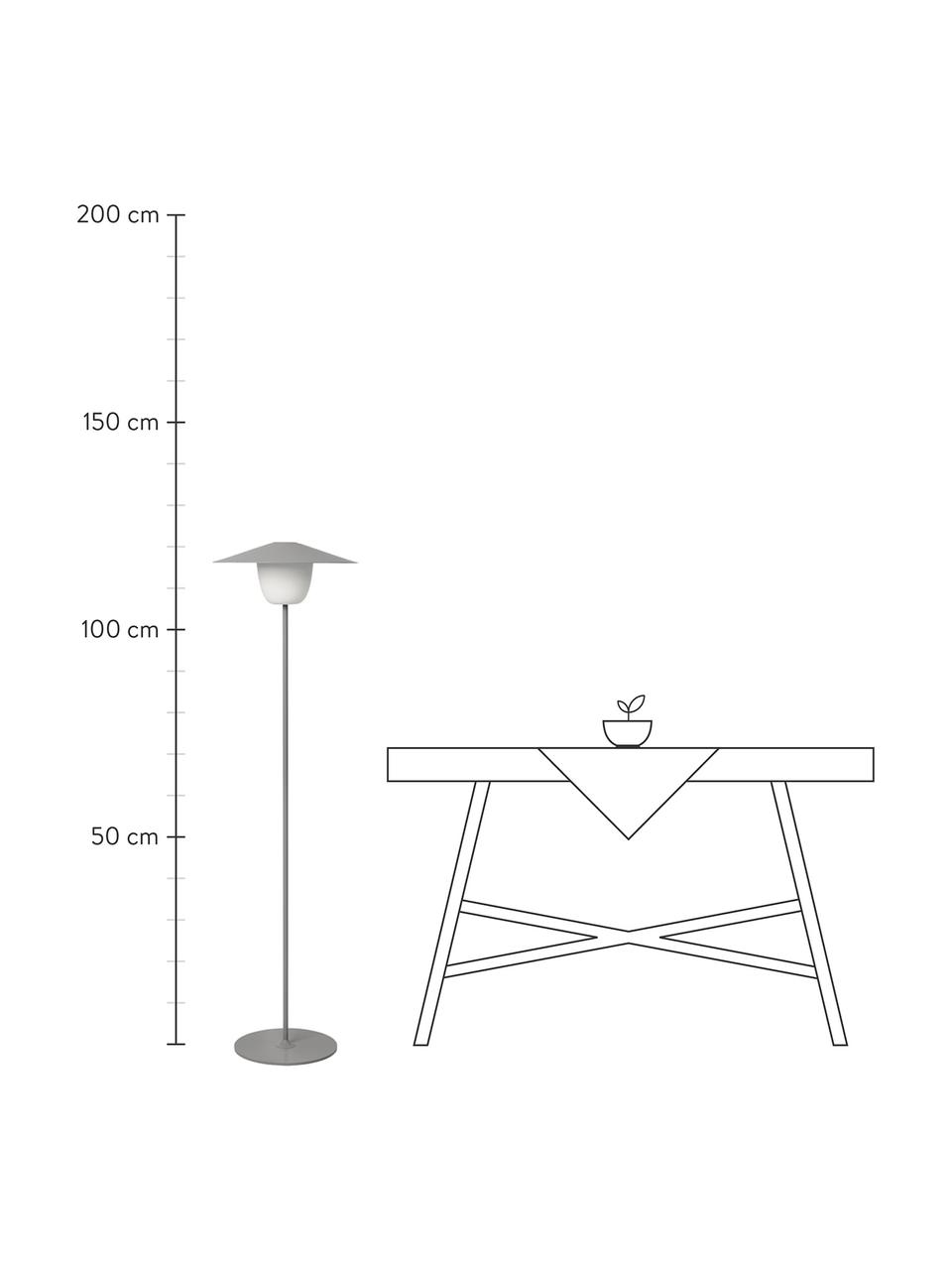 Lámpara LED regulable para exterior Ani, portátil para colgar o de pie, Pantalla: aluminio, Cable: plástico, Gris, blanco, Ø 34 x Al 121 cm