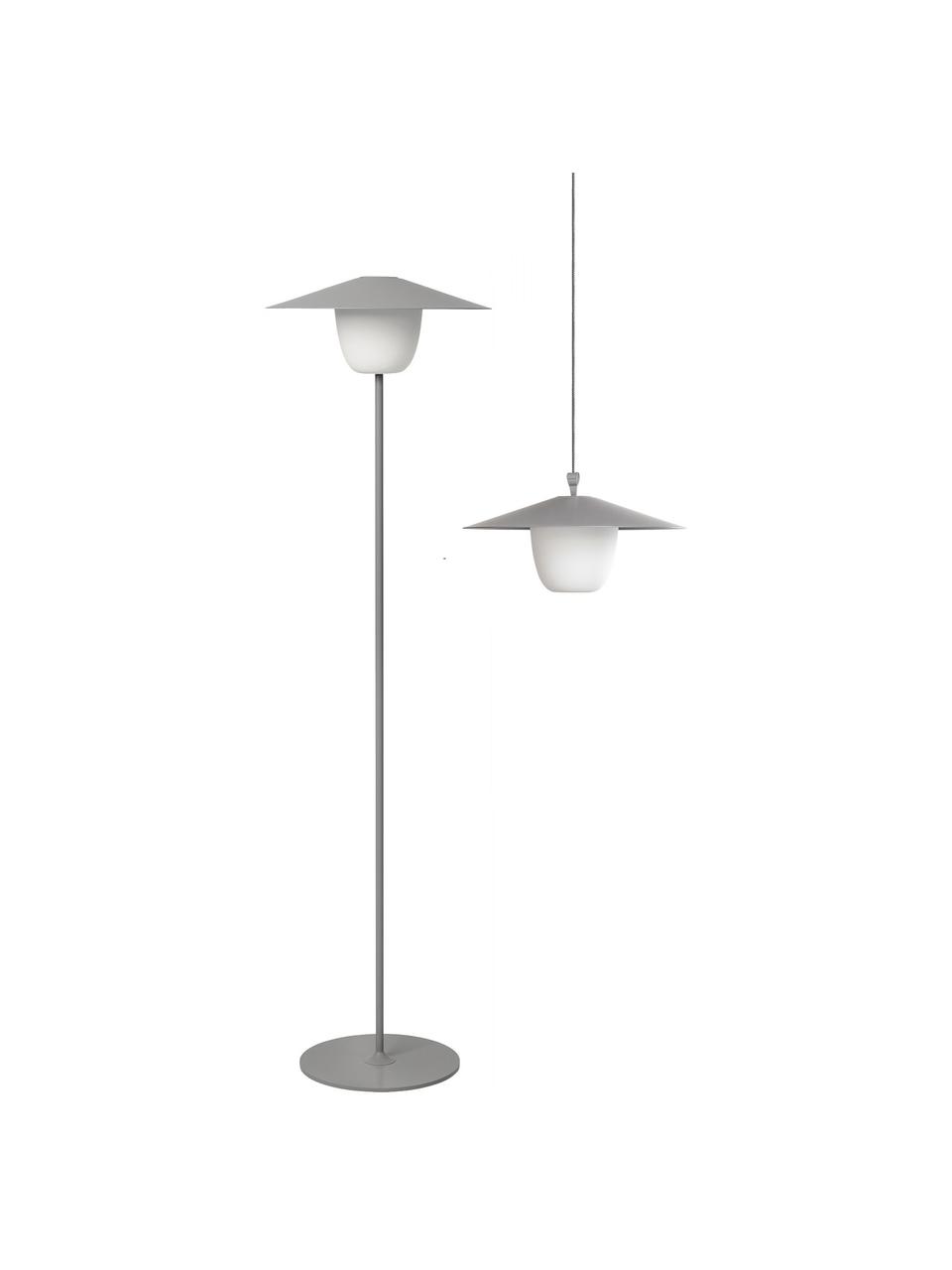 Lampada da esterno portatile a LED dimmerabile posizionabile a terra o appendibile al soffitto Ani, Paralume: alluminio, Base della lampada: alluminio rivestito, Grigio, bianco, Ø 34 x Alt. 121 cm
