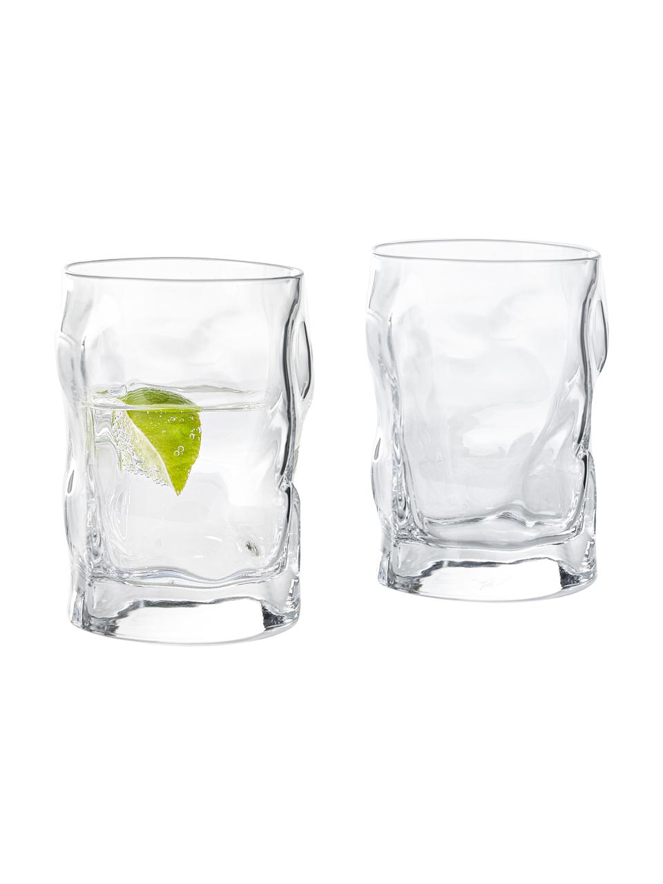 Verres à eau de forme organique Sorgente, 6 pièces, Verre, Transparent, Ø 7 x haut. 11 cm, 300 ml