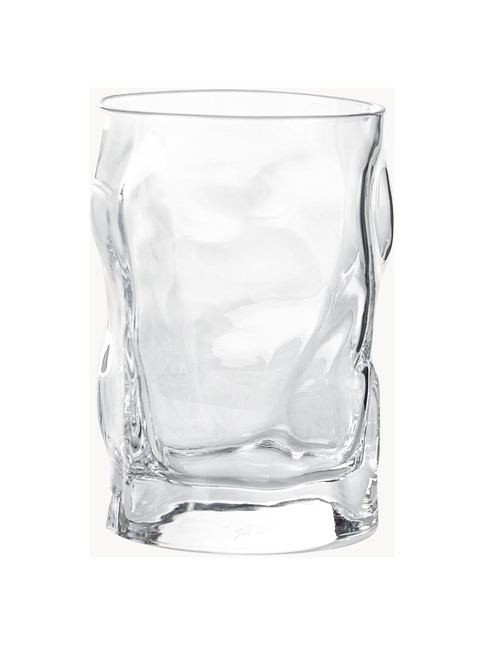 Vasos de forma orgánica Sorgente, 6 uds., Vidrio, Transparente, Ø 7 x Al 11 cm, 300 ml