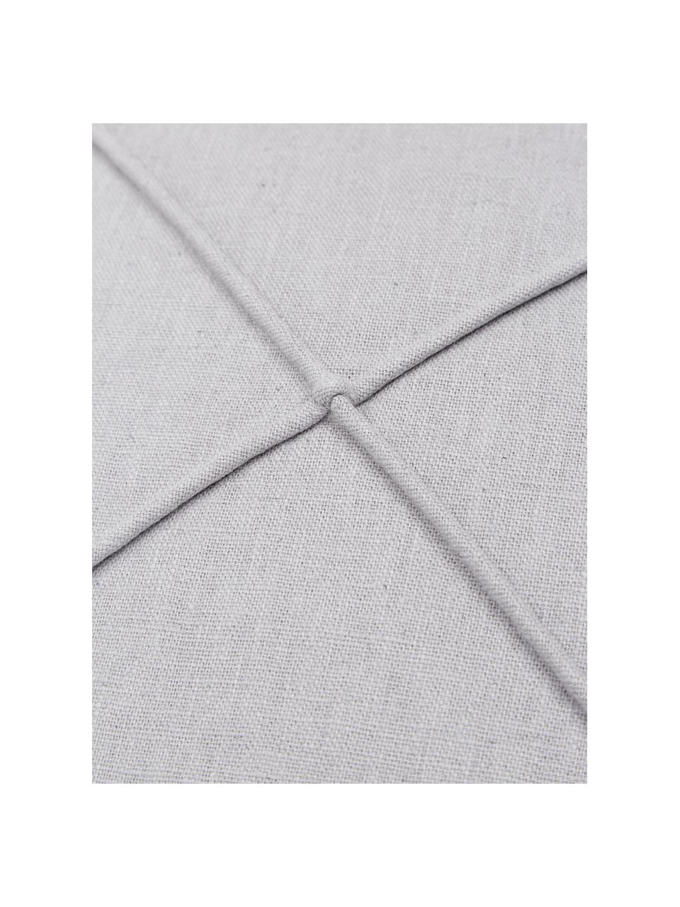 Kussenhoes Darla in grijs met structuurpatroon, 51% linnen, 49% katoen, Grijs, B 45 x L 45 cm