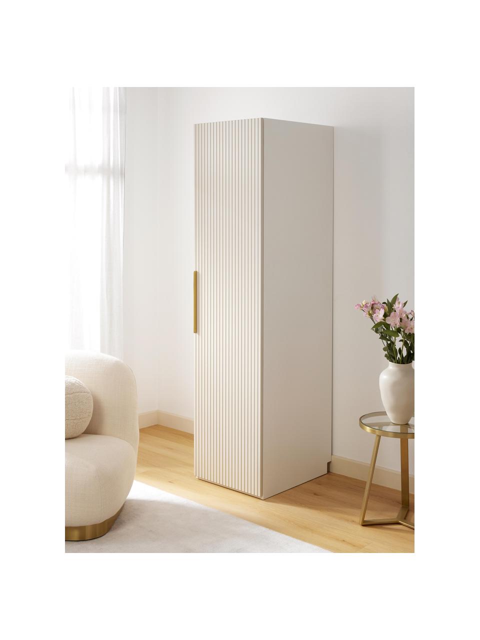 Armario modular Simone, 1 puerta (50 cm), diferentes variantes, Estructura: tablero aglomerado revest, Madera, beige claro, Interior Basic (An 50 x Al 200 cm)