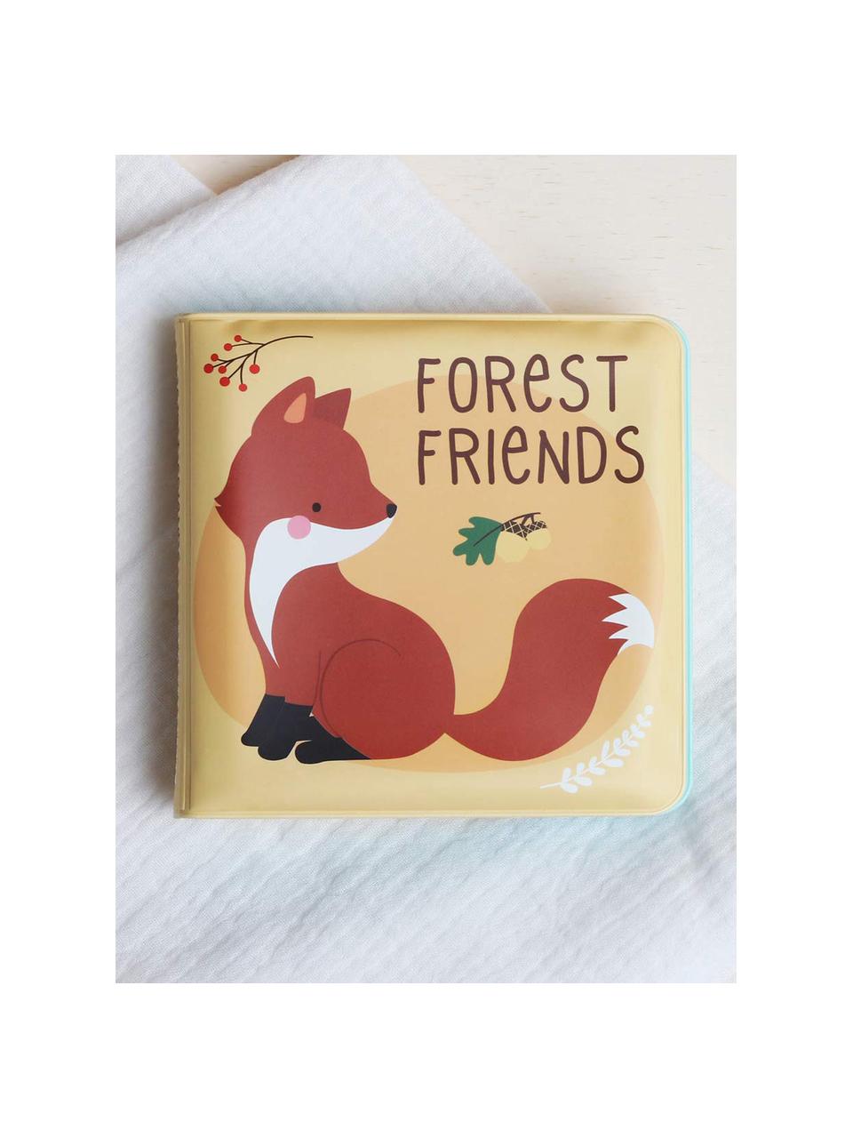 Badboekje Forest Friends, Kunststof, schuimstof, waterdicht, Beige, lichtblauw, meerkleurig, B 12 x H 12 cm