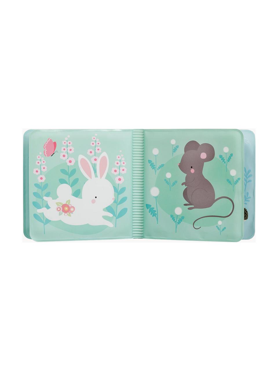 Libro Forest Friends, Materiale sintetico, schiuma, impermeabile, Beige, azzurro, multicolore, Larg. 12 x Alt. 12 cm