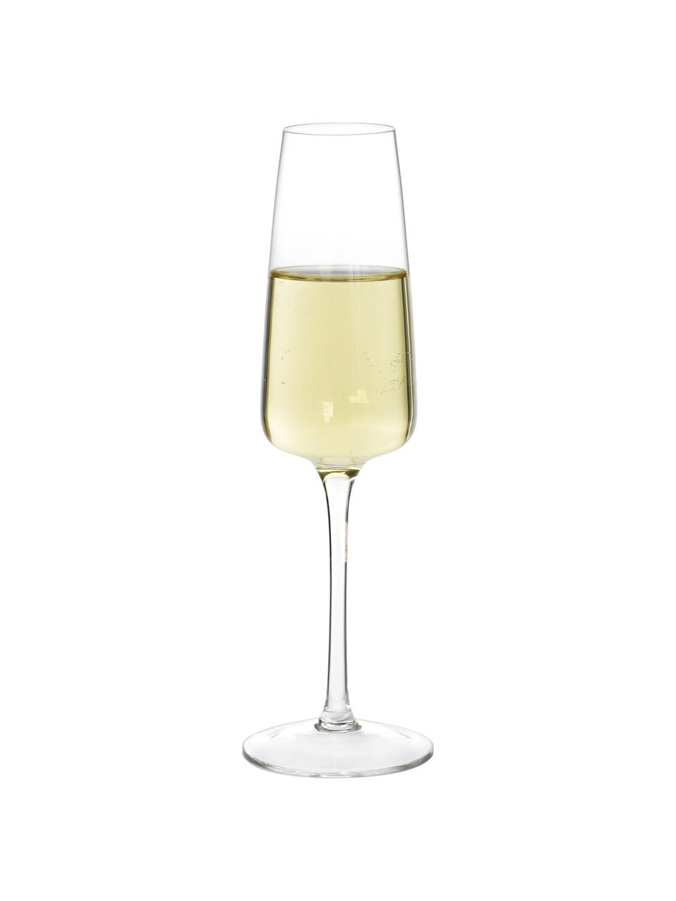 Flûte à champagne soufflée bouche Ellery, 4 pièces, Verre, Transparent, Ø 7 x haut. 23 cm