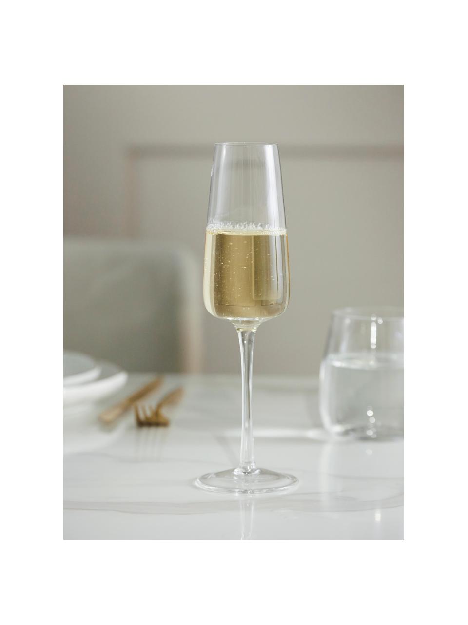 Flûtes à champagne soufflée bouche Ellery, 4 pièces, Verre, Transparent, Ø 7 x haut. 23 cm, 230 ml