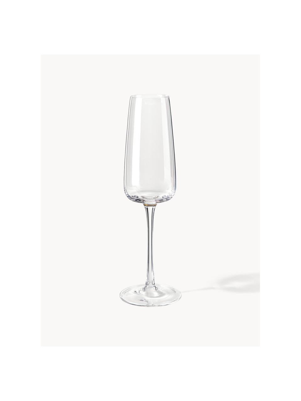 Flute champagne in vetro soffiato Ellery 4 pz, Vetro, Trasparente, Ø 7 x Alt. 23 cm, 230 ml