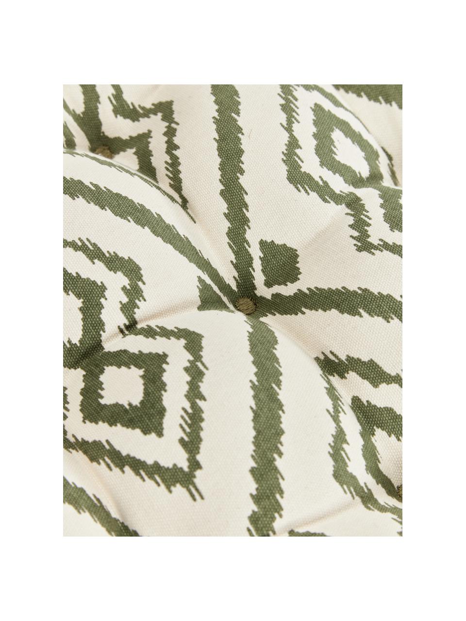 Cojín de asiento de algodón Delilah, Tapizado: 100% algodón, Verde oliva, An 40 x L 40 cm