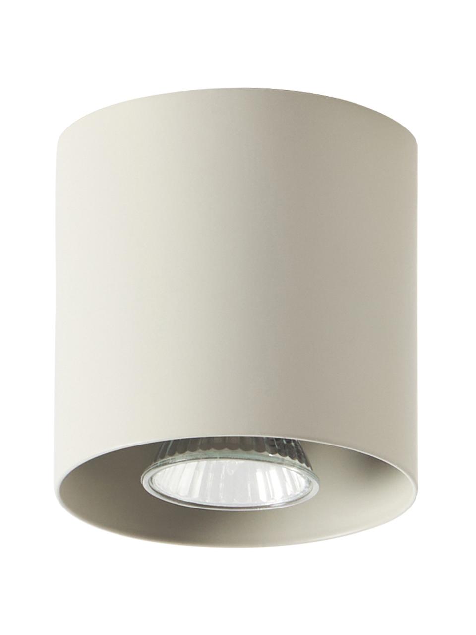 Deckenspot Roda, Metall, pulverbeschichtet, Beige, matt, Ø 10 x H 10 cm