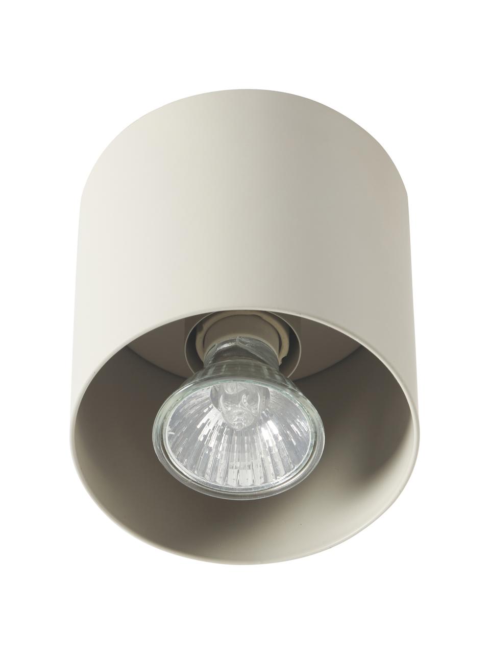 Deckenspot Roda, Metall, pulverbeschichtet, Beige, matt, Ø 10 x H 10 cm