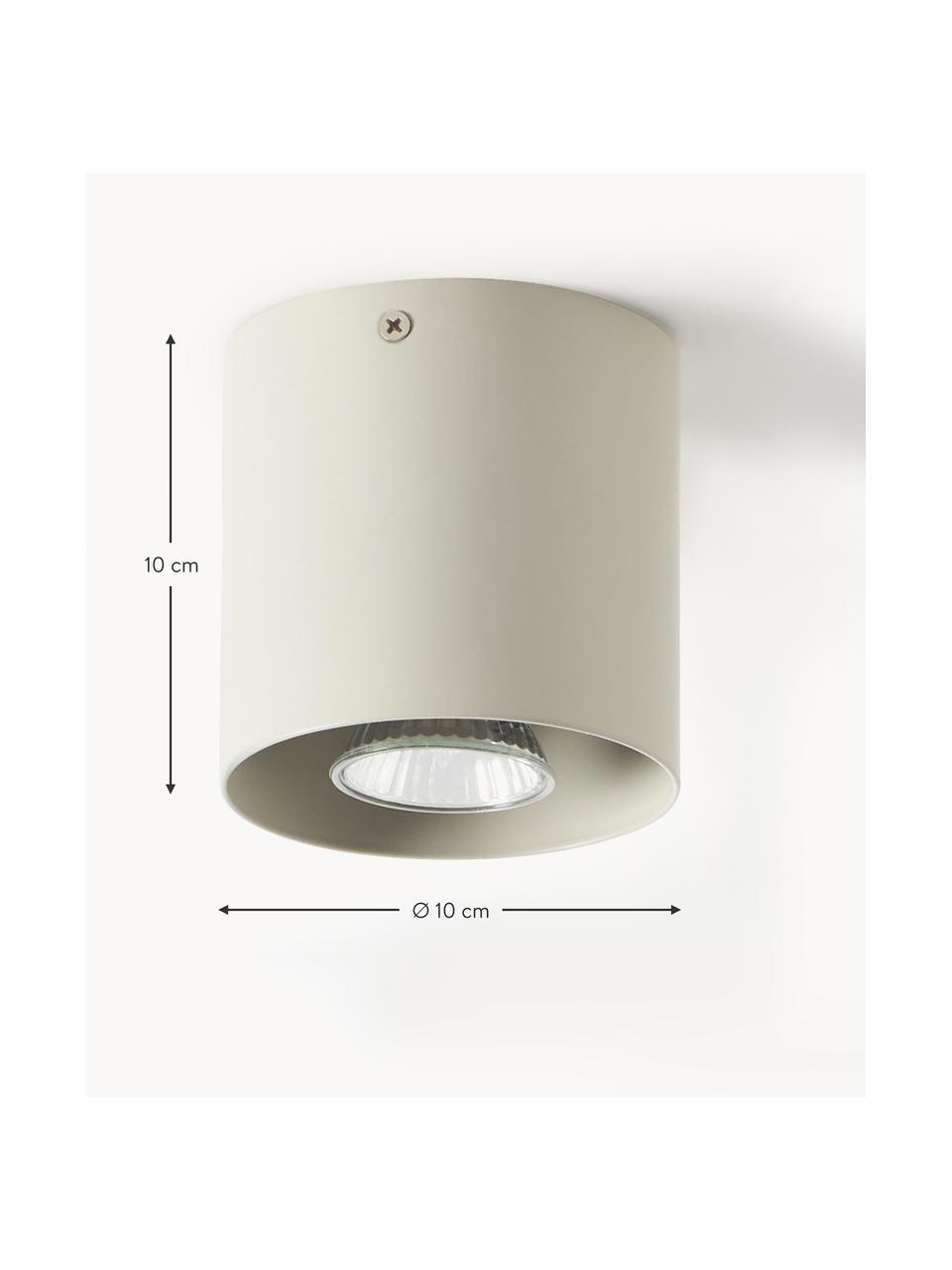 Stropná bodová lampa Roda, Kov s práškovým náterom, Svetlobéžová, Ø 10 x V 10 cm