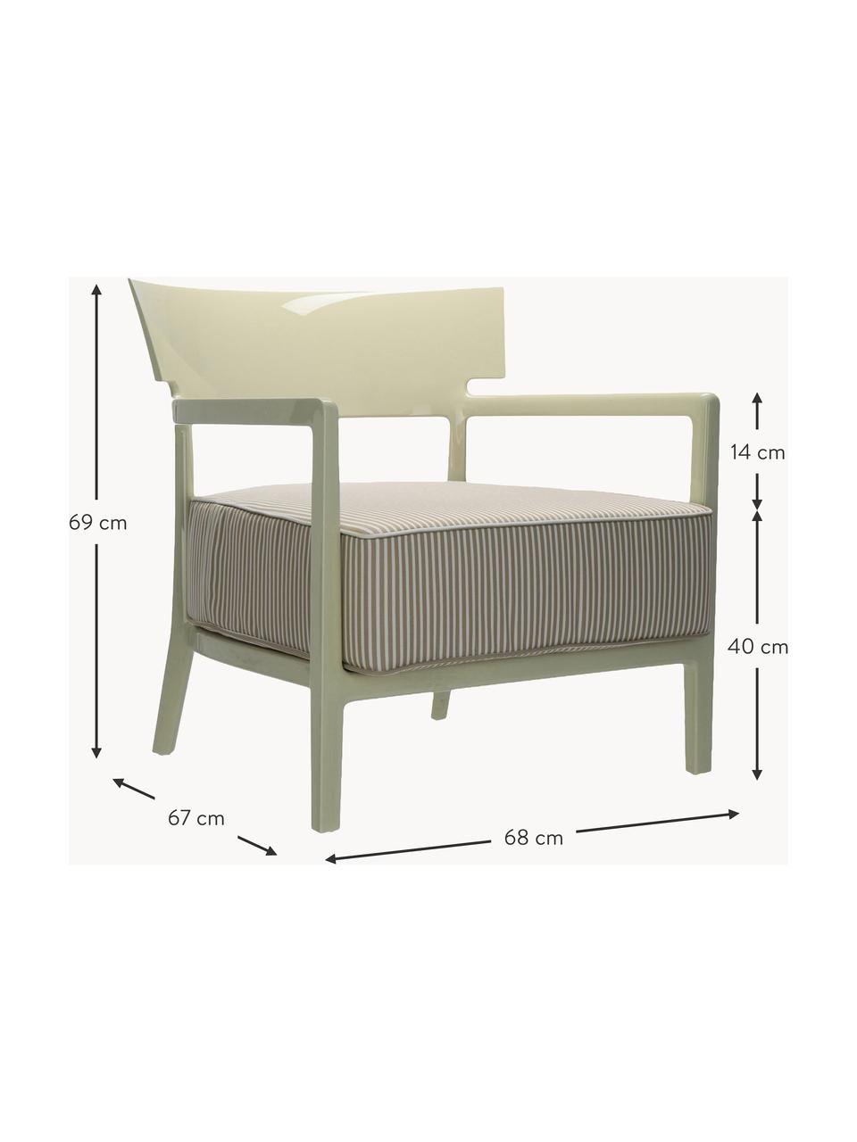 Tuinfauteuil Cara, Bekleding: geweven stof Met 20.000 s, Frame: polycarbonaat, Geweven stof beige, wit, lichtgroen, B 68 x D 67 cm