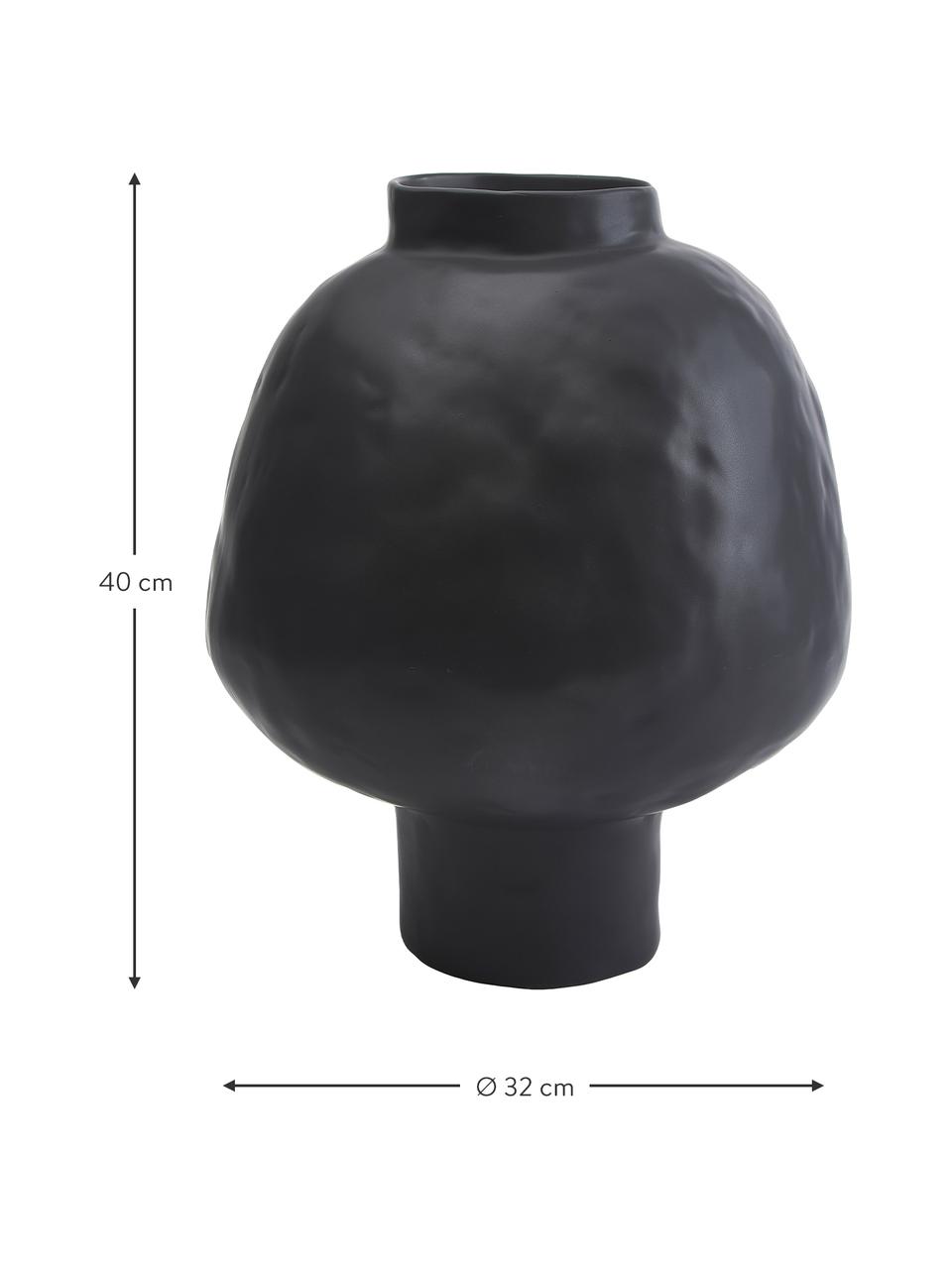 Ręcznie wykonany wazon z ceramiki Saki, Ceramika, Czarny, Ø 25 x W 32 cm