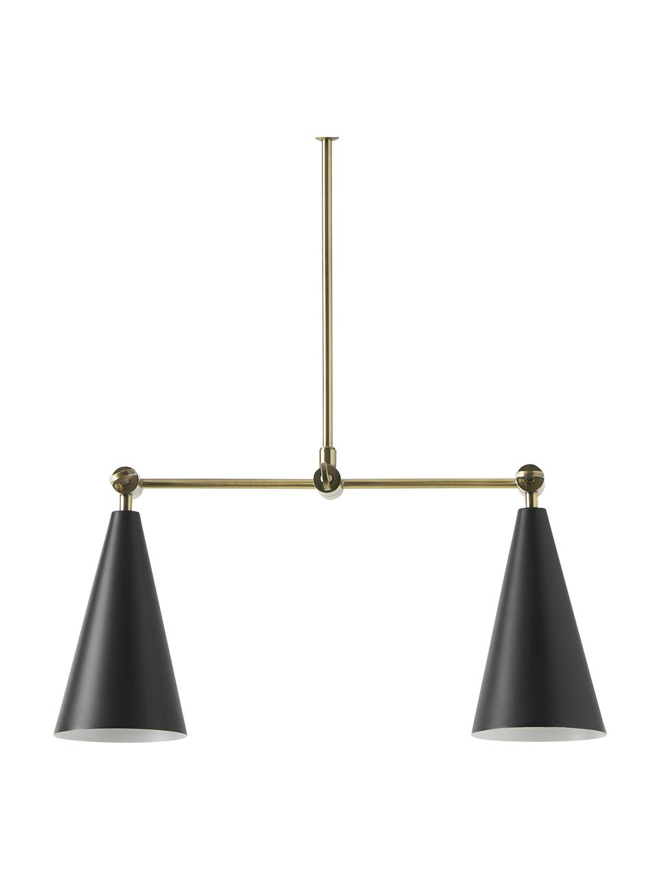 Suspension orientable Aubrey, Métal, enduit, Couleur dorée, noir, larg. 81 x haut. 113 cm