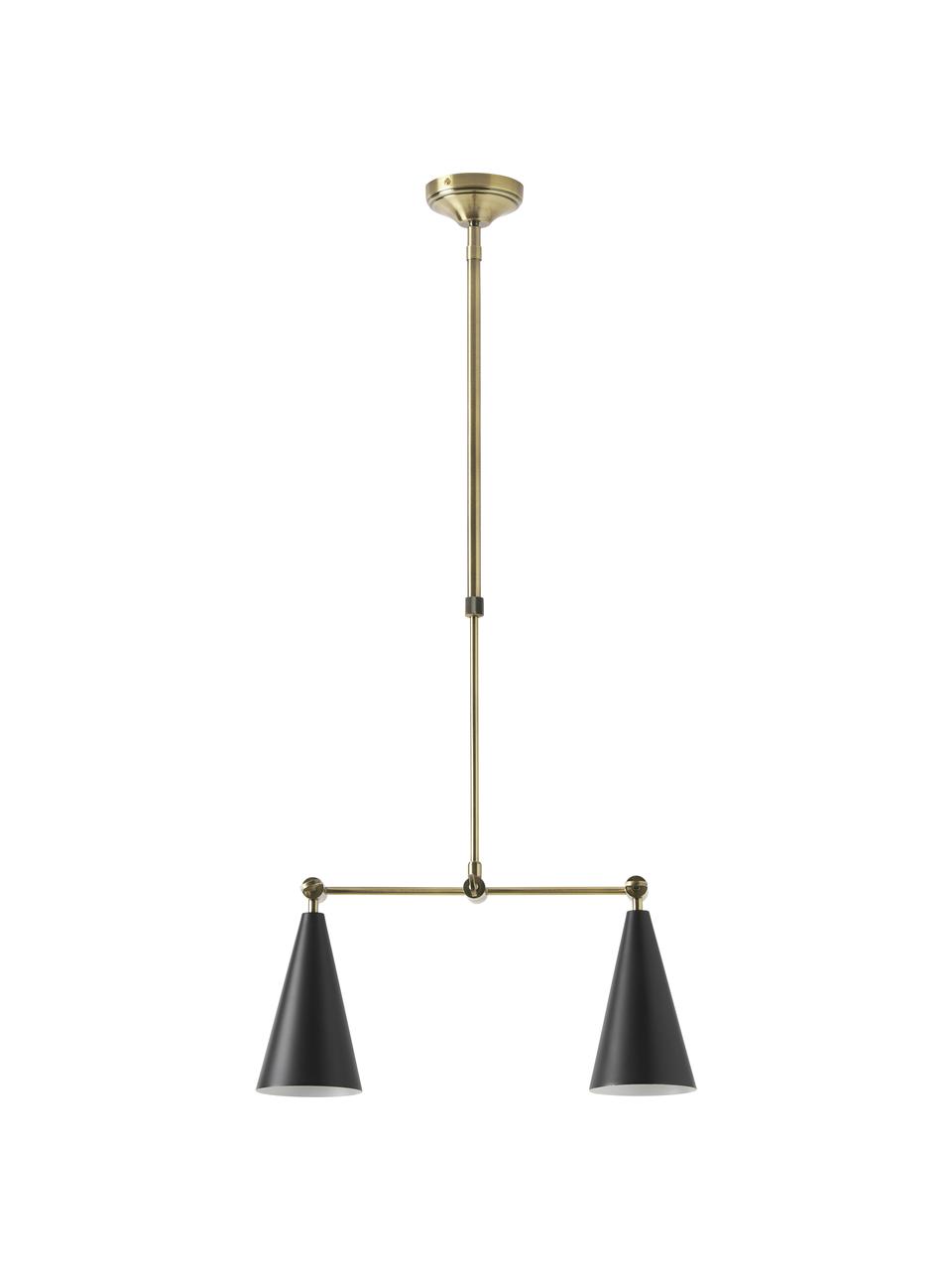 Suspension orientable Aubrey, Métal, enduit, Couleur dorée, noir, larg. 81 x haut. 113 cm
