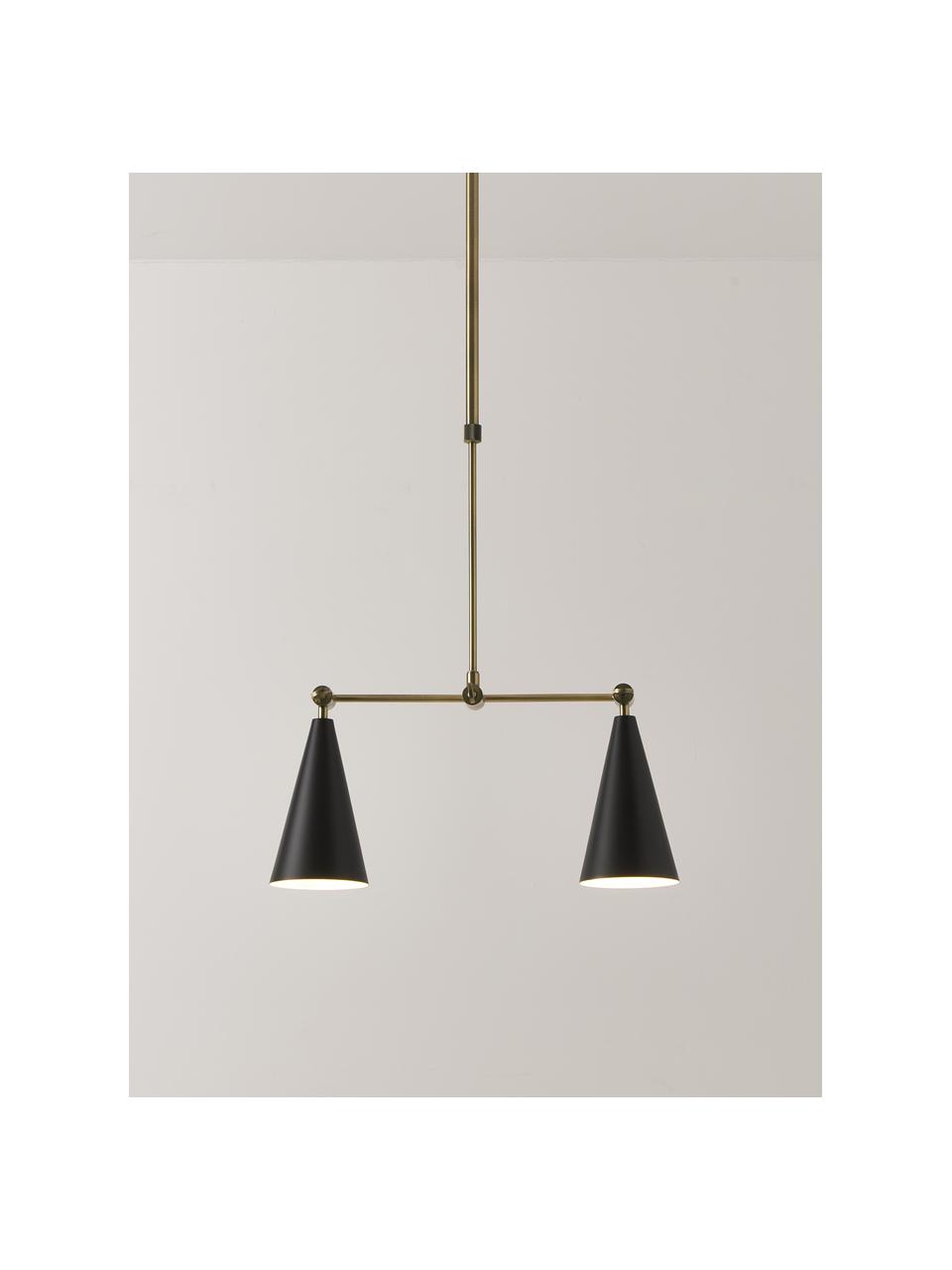 Suspension orientable Aubrey, Métal, enduit, Couleur dorée, noir, larg. 81 x haut. 113 cm