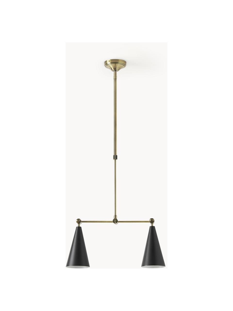 Lámpara de techo orientable Aubrey, Metal recubierto, Dorado, negro, An 81 cm