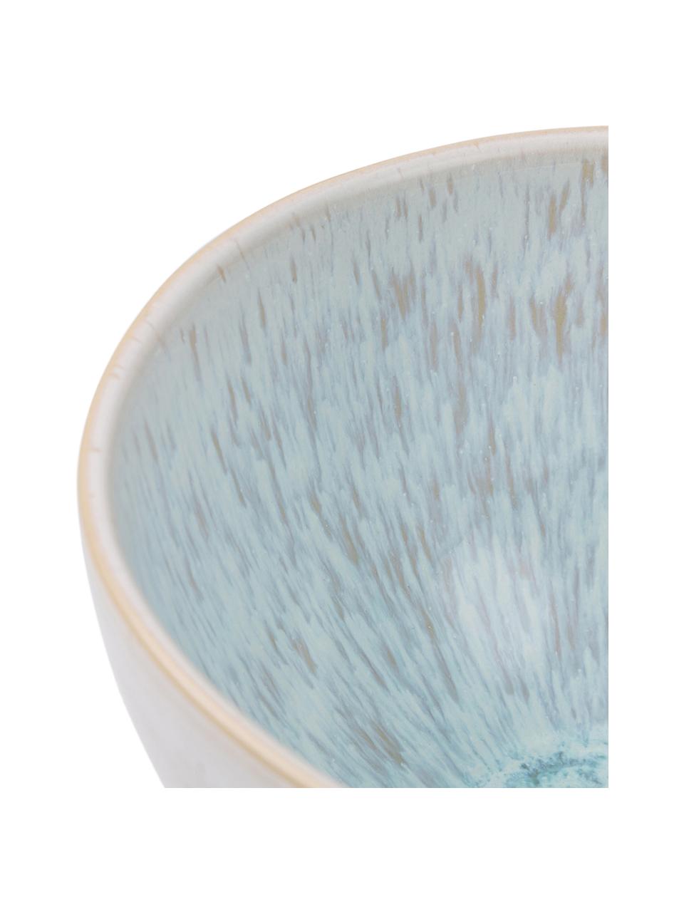Ręcznie malowana miseczka Areia, 2 szt., Kamionka, Jasny niebieski, złamana biel, jasny beżowy, Ø 15 x W 8 cm