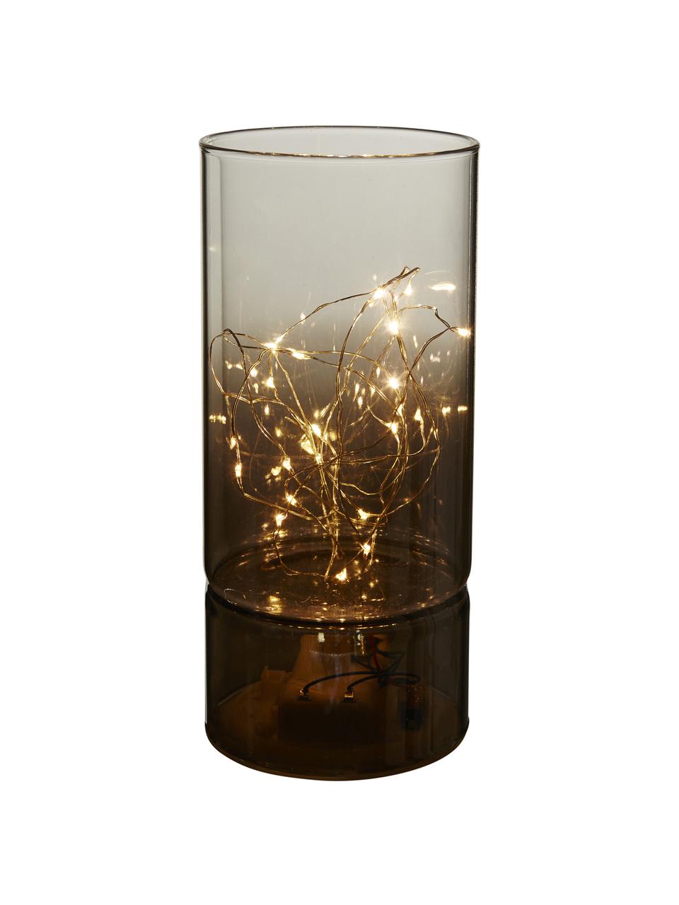 Lámpara de mesa LED Mirror Tube, con pilas, Pantalla: vidrio, Gris, Ø 9 x Al 20 cm
