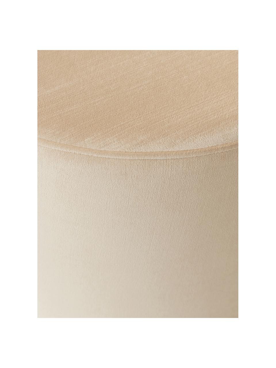 Fluwelen poef Daisy, Bekleding: fluweel (polyester) De ho, Frame: multiplex, Fluweel lichtbeige, Ø 54 x H 38 cm