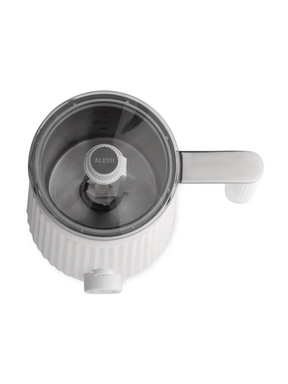 Pěnič mléka Plissé, Termoplastická pryskyřice, nerezová ocel 18/10, Tlumeně bílá, Š 17 cm, V 23 cm