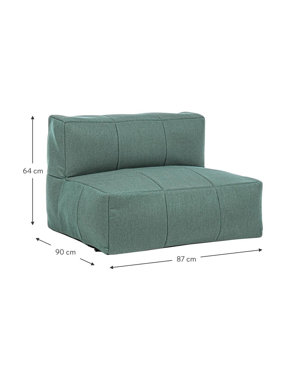 Sillón puf para exterior Sparrow, Tapizado: 100% polipropileno, Estructura: aluminio con pintura en p, Tejido verde jade, An 87 x Al 64 cm