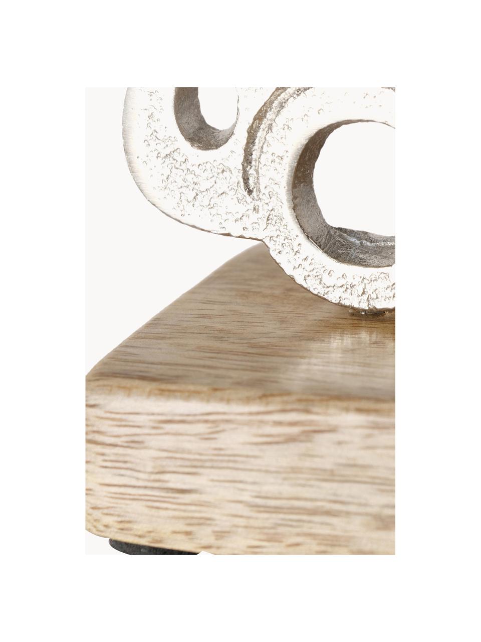 Dekorácia z kovu Driving, Odtiene striebornej, drevo, Š 15 x V 15 cm